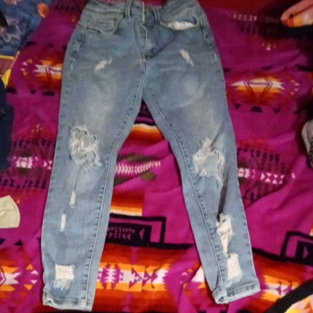 Distressed Blue Women's Jeans